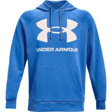 Мужские спортивные худи мужское худи с капюшоном спортивное синее с логотипом Under Armour Rival HD M 1357093 787