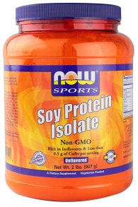 NOW Sports Soy Protein Isolate Unflavored Изолят соевого белка, натуральный, с нейтральным вкусом 907 г