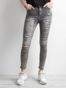 Женские джинсы Женские джинсы скинни рваные со средней посадкой укороченные Factory Price