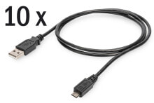 Компьютерные разъемы и переходники ASSMANN Electronic AK-990943-010-S USB кабель 1 m 2.0 USB A Micro-USB B Черный