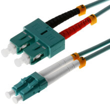 Кабели и провода для строительства Helos 20m OM3 LC/SC волоконно-оптический кабель Бирюзовый 115748