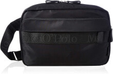 Мужские сумки через плечо Мужская сумка через плечо повседневная текстильная маленькая планшет черная Marc OPolo Mens Davis Crossbody Bag L, Black, OS