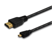 Компьютерные разъемы и переходники savio CL-40 HDMI кабель 2 m HDMI Тип A (Стандарт) HDMI Тип D (Микро) Черный