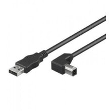 Компьютерные разъемы и переходники techly ICOC-U-AB-30-ANG USB кабель 3 m 2.0 USB A USB B Черный