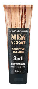 Средства для душа Dermacol Sensitive Feeling Men Agent 3in1 Гель для душа для мужчин для чувствительной кожи 3в1 250 мл