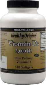 Витамин D Healthy Origins Vitamin D3   Витамин D-3 5000 МЕ 540 гелевых капсул