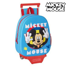 Детские школьные рюкзаки и ранцы для мальчиков школьный рюкзак 3D с колесиками для мальчиков 705 Mickey Mouse Clubhouse голубой цвет