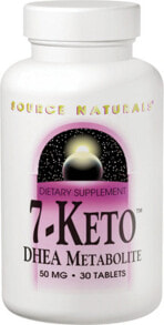 Жиросжигатели source Naturals 7-Keto DHEA Metabolite Растительный гипоаллергенный метаболит ДГЭА 50 мг 30 таблеток