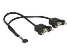 Компьютерные разъемы и переходники deLOCK 84832 USB кабель 0,25 m 2.0 2 x USB A Черный