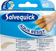 Бактерицидные и фиксирующие пластыри Salvequick Aqua Resist plasters, waterproof 1op-40pcs