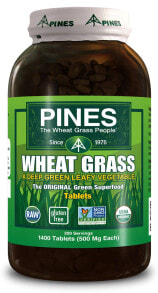 Pines International  Wheat Grass  Растительный порошок пшеничной травы 500 мг 1400 таблеток