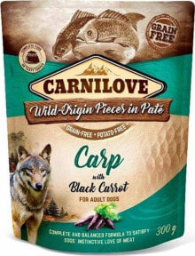 CARNILOVE Carnilove Dog Pouch Carp &amp; Black Carrot - grain-free wet food for dogs, carp with black carrot, sachet 300g universal