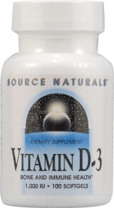 Витамин D Source Naturals Vitamin D-3 Витамин D-3 1000 МЕ 100 гелевых капсул