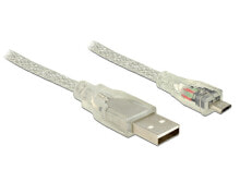 Компьютерные разъемы и переходники DeLOCK 1.5m, USB2.0-A/USB2.0 Micro-B USB кабель 1,5 m 2.0 USB A Micro-USB B Прозрачный 83899