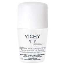 Дезодоранты Vichy Soothing Antiperspirant for Sensitive Skin Шариковый дезодорант-антиперспирант для чувствительной или депилированной кожи 48ч 50 мл