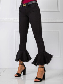 Женские джинсы Женские джинсы клеш со средней посадке укороченные черные RUE PARIS