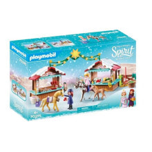 Детские игровые наборы и фигурки из дерева Игровой набор с элементами конструктора Playmobil Spirit Riding Free 70395 Рождество в Мирадеро