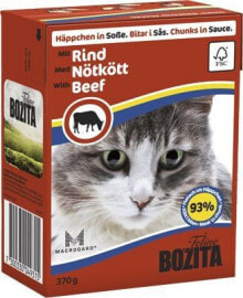 Влажные корма для кошек Влажный корм для кошек  Bozita, кусочки в соусе с говядиной, 370 г