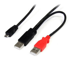 Компьютерные разъемы и переходники StarTech.com USB2HAUBY3 USB кабель 0,3 m 2.0 Micro-USB B 2 x USB A Черный