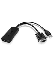 Компьютерные разъемы и переходники iCY BOX IB-AC512 0,235 m HDMI VGA (D-Sub) + USB Черный 70540