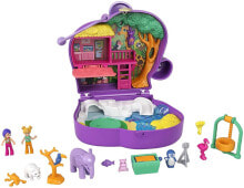 Детские игровые наборы и фигурки из дерева Игровой набор Polly Pocket GTN16 Слон, с фигурками животных и аксессуарами