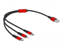 Кабели для зарядки, компьютерные разъемы и переходники deLOCK 86708 USB кабель 0,3 m USB 2.0 USB A Черный, Красный