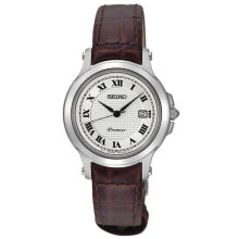 Мужские наручные часы с ремешком Мужские наручные часы с коричневым кожаным ремешком Seiko SXDE01P2 ( 29 mm)