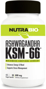 NutraBio Ashwagandha KSM-66 --Ашваганда КСМ-66  - 600 мг - 90 Веганских капсул