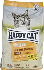 Влажные корма для кошек Сухой корм для взрослых кошек Happy Cat MINKAS Hairball Control , для вывода шерсти из желудка с птицей 1,5 кг
