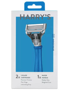 Мужские бритвы и лезвия harry's Indigo Blue 5-Blade Razor  Мужская бритва + Сменные картриджи 2 шт