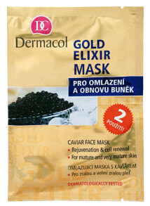 Маски для лица dermacol Caviar Gold Elixir Face Mask Омолаживающая тканевая маска с икрой 2 х 8 г