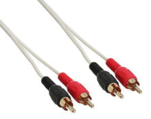 Акустические кабели inLine 0.5m 2x RCA M/M аудио кабель 0,5 m 2 x RCA Черный, Красный, Белый 89933U