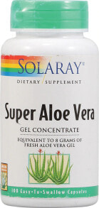 Solaray Super Aloe Vera Gel Concentrate Растительный экстракт  алоэ вера 8000 мг  100 растительных капсул