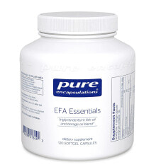 Рыбий жир и Омега 3, 6, 9 Pure Encapsulations EFA Essentials Комплекс с рыбьим жиром триглицеридов с маслом огуречника холодного отжима для поддержания здоровья суставов, кожи и глаз 120 гелевых капсул