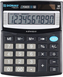 Калькуляторы Kalkulator Donau Kalkulator biurowy DONAU TECH, 10-cyfr. wyświetlacz, wym. 125x100x27 mm, czarny
