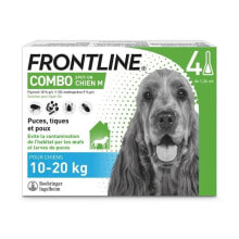 Средства от блох и клещей для собак комбинация собак FRONTLINE - 10-20 кг - 4 пипетки