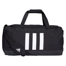 Мужские спортивные сумки Мужская спортивная сумка черная текстильная средняя для тренировки с ручками через плечо ADIDAS 4 Stripes Bag