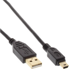 Компьютерные разъемы и переходники InLine 1m USB USB кабель 2.0 USB A Mini-USB B Черный 31810P