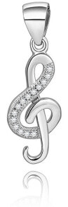 Женские ювелирные кулоны и подвески серебряный кулон с цирконами Скрипичный ключ AGH591