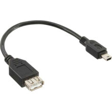 Компьютерные разъемы и переходники InLine USB2.0 0.2m USB кабель 0,2 m 2.0 Mini-USB B USB A Черный 33500C