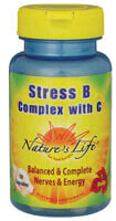 Витамины и БАДы для нервной системы nature's Life Stress B With C Витамины группы В + витамин С для снижения уровня стресса 50 капсул