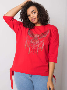 Женские блузки и кофточки Женская блузка свободного кроя с длинным рукавом на завязках красная Factory Price