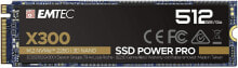 Внутренние твердотельные накопители Emtec X300 M.2 SSD Power Pro 512GB M.2 2280 NVMe PCIe Gen 3.0 x4