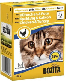 Влажный корм для кошек  	Bozita, кусочки с курицей и индейкой, 370 г