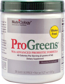 Пребиотики и пробиотики NutriCology Pro Greens With Advanced Probiotic Formula Пищевая с пробиотиком диетическая добавка  265 г