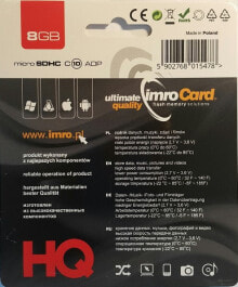 Карты памяти IMRO 10/8G ADP карта памяти 8 GB MicroSDHC Класс 10