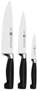 Наборы кухонных ножей Zwilling Knife Set, 3 Pieces, Larding/Garnish Knife, Meat Knife, Chef's Knife, Rust-Free Special Stainless Steel/Plastic Handle, Four Stars