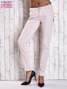 Женские джинсы Женские джинсы  прямого кроя с низкой посадкой светло-розовые Factory Price