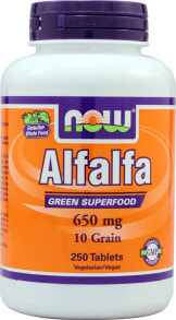 NOW Alfalfa Green Superfood  Люцерна-зеленый суперфуд 650 мг - 250 таблеток