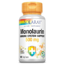 Витамины и БАДы для укрепления иммунитета solaray Monolaurin Монолаурин из натурального кокоса для укрепления иммунитета  500 мг 60 растительных капсул